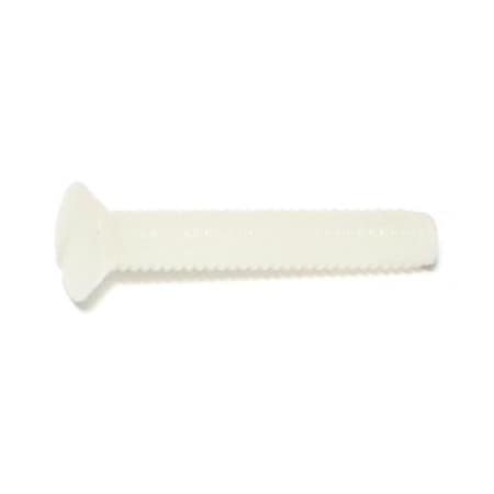 Midwest Fastener #8-32 x 1 in Slotted Oval Machine Screw, Plain Nylon, 15 PK 77127